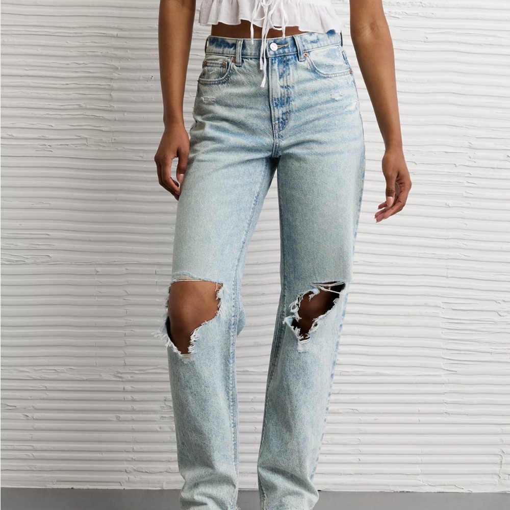 American Eagle Strigid High Rise Baggy Straight Jean